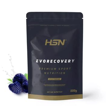 Recuperador Muscular Sin Gluten Ni Lactosa Evorecovery De Hsn | Sabor Frambuesa Azul 500 G = 10 Tomas Por Envase Con Carbohidratos, Proteína Hidrolizada, Aminoácidos Esenciales, Sales Minerales