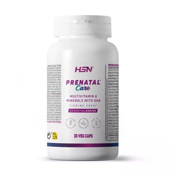 Vitaminas Y Minerales Para El Embarazo Prenatal Care* - Sin Yodo - De Hsn | 30 Cápsulas Vegetales | Metil-b9, Metil-b12, D3 | Con Dha Vegano Y Citicolina | No-gmo, Sin Gluten