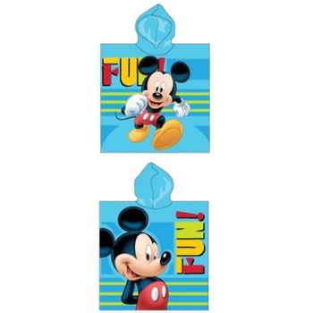 Poncho De Playa Infantil Mickey Mouse 190164 50x100 Cm Azul