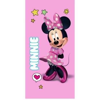 Toalla De Playa Licencia Microfibra Rosado 100% Poliéster Autorizado Por Disney 70x140cm Diseño Minnie Mouse