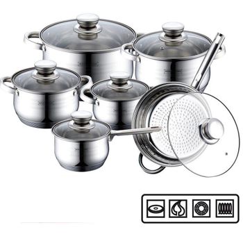 BATERÍA DE COCINA VASCONIA DE 9 PIEZAS DE INDUCCION ACERO INOX - Muebles  del Angel