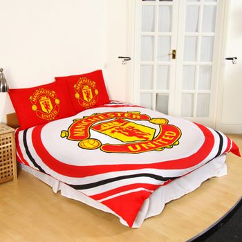 Manchester United Fc - Juego De Cama Reversible Oficial Pulse (doble) (blanco/rojo/negro)