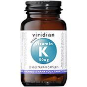 Vitamina K2 50ug Viridian 30 Cápsulas