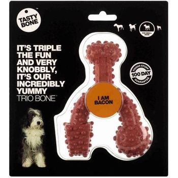 Tasty Trio Bone Mordedor Para Perro Sabor Bacon - Small Large