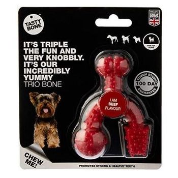 Tasty Trio Bone Mordedor Para Perro Sabor Ternera Toy