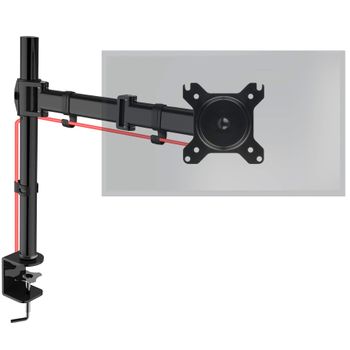 Soporte Monitor 13-27" 8kg Máx - Ajustable, Giratorio, Inclinable, Extensible - Duronic Dm251x3 Bk