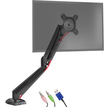 Soporte Monitor 15"-27" - Usb Y Auriculares Y Micrófono - Soporte 1 Pantalla Pc Tv - Duronic Dmusb5x1