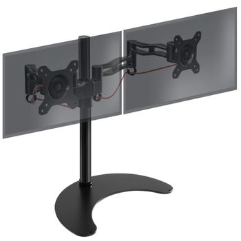 Soporte 2 Monitores 13"-27" - Brazo 43 Cm - Base Apoyo Fija - Giratorio - Duronic Dm35d2