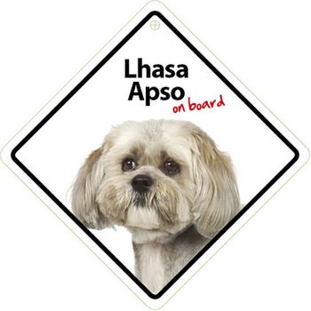 Magnet & Steel Señal Con Ventosa 'lhasa Apso On Board'