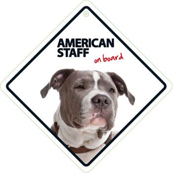 Magnet & Steel Señal Con Ventosa 'american Pit Bull On Board'