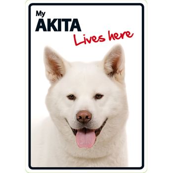 Magnet & Steel Señal A5 'akita - Lives Here'