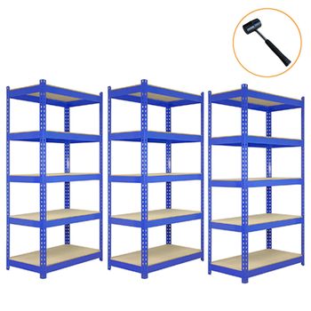 3 Estanterías Metálicas T-rax Azules 90x45x180cm Sin Tornillos Capacidad  Peso 280kg Por Estante Almacenamiento Almacenaje Herramientas Taller Garaje  Almacén Cobertizo Estanteria Metalica Industrial con Ofertas en Carrefour