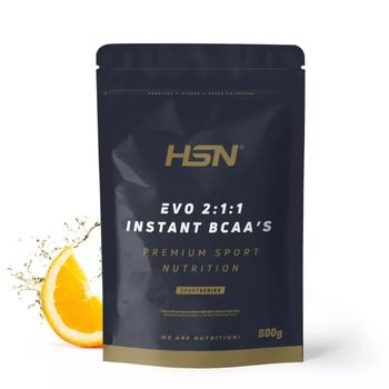 Bcaa En Polvo De Hsn Evo 2:1:1 | Sabor Naranja 500 G = 100 Tomas Por Envase De Aminoácidos Ramificados Veganos: Leucina + Valina + Isoleucina | No-gmo, Sin Gluten