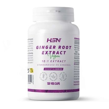 Jengibre 5000 Mg - Zingiber Officinale - De Hsn | 120 Cápsulas Vegetales Con 5% Gingeroles | Extracto Raíz De Jengibre 10x Veces Más Concentrado | No-gmo, Vegano, Sin Gluten