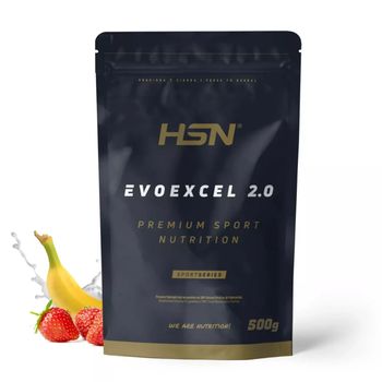 Whey Protein Isolate + Concentrate De Hsn Evoexcel 2.0 | Sabor Fresa Banana 500 Gr = 17 Tomas Por Envase | Batido Proteínas Suero De Leche Con Digezyme® Lactospore® Y Calostro