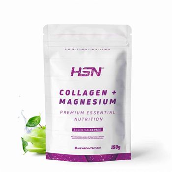 Colágeno Hidrolizado Con Magnesio De Hsn | Sabor Manzana 150 G = 15 Tomas Por Envase | Colágeno En Polvo Origen Bovino | Con Vitamina C | No-gmo, Sin Pescado, Sin Gluten