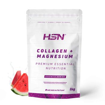 Colágeno Hidrolizado Con Magnesio De Hsn | Sabor Sandía 1 Kg = 100 Tomas Por Envase | Colágeno En Polvo Origen Bovino | Con Vitamina C | No-gmo, Sin Pescado, Sin Gluten