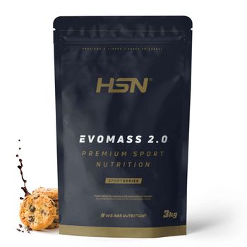 Batido De Carbohidratos Y Proteínas Vegetariano De Hsn Evomass 2.0 | Sabor Chocolate Galletas 3 Kg = 30 Tomas Por Envase | Con Harina De Avena + Whey Protein + Aceite Mct | No-gmo