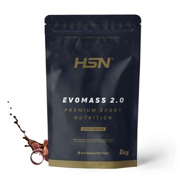 Batido De Carbohidratos Y Proteínas Vegetariano De Hsn Evomass 2.0 | Sabor Chocolate 1 Kg = 10 Tomas Por Envase | Whey Protein Y Proteína De Leche | Textura Cremosa | No-gmo, Sin Gluten