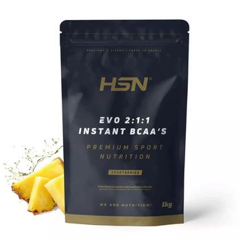 Bcaa En Polvo De Hsn Evo 2:1:1 | Sabor Piña 1000 G = 30 Tomas Por Envase De Aminoácidos Ramificados Veganos: Leucina + Valina + Isoleucina | No-gmo, Sin Gluten