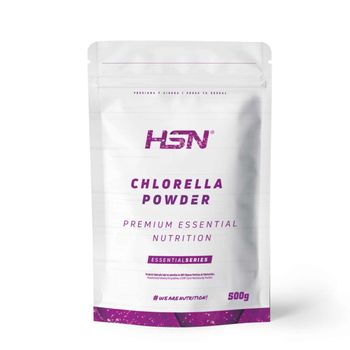 Chlorella En Polvo De Hsn | Alga Chlorella Pyrenoidosa | Rica En Clorofila | Fuente De Vitamina B12 + Fibra + Vitaminas + Minerales | Vegano, Sin Aditivos, Sin Gluten, Sin Lactosa, No Gmo, 500 Gr