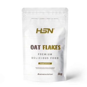 Copos De Avena Integrales Finos De Hsn | 1 Kg = 40 Tomas Por Envase  | 100% Natural Vegano Sin Añadidos | Parcialmente Triturados | Textura Especial Recetas Fitness | No-gmo