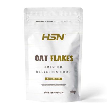 Copos De Avena Integrales Finos De Hsn | 3 Kg = 120 Tomas Por Envase | 100% Natural Vegano Sin Añadidos | Parcialmente Triturados | Textura Especial Recetas Fitness | No-gmo