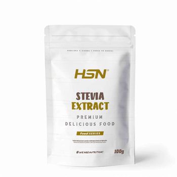 Stevia En Polvo De Hsn | Extracto De Hojas Stevia | Edulcorante Natural Y Saludable | Sin Calorías, Vegano, Sin Gluten, Sin Lactosa, 100g
