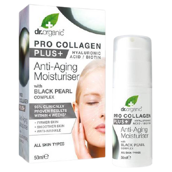 Dr. Organic Crema Antiedad Pro Collagen Plus Y Perla Negra 50 Ml