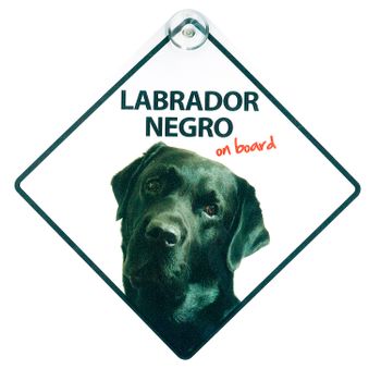 Magnet & Steel Señal Con Ventosa 'labrador Negro On Board'