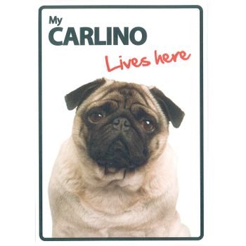 Magnet & Steel Señal A5 'carlino - Lives Here'