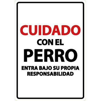 Magnet & Steel Señal A5 'cuidado Con El Perro Entra Bajo Su Propia Responsabilidad'