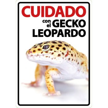 Magnet & Steel Señal A5 'cuidado Con El Gecko Leopardo'