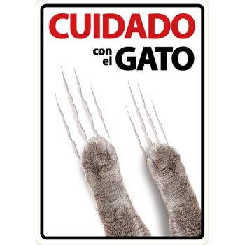 Magnet & Steel Señal A5 'cuidado Con El Gato'