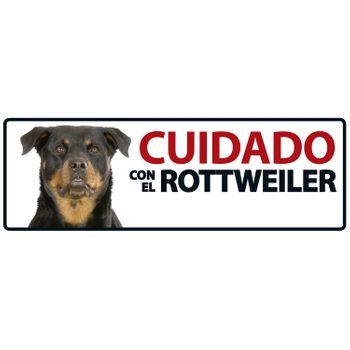 Magnet & Steel Señal Horizontal 'cuidado Con El Rottweiler'