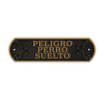 Magnet & Steel Señal Horizontal Hierro 'peligro Perro Suelto'