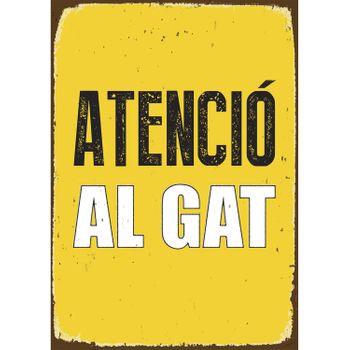 Magnet & Steel Señal A5 Metálica 'atenció Al Gat'