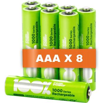 Peakpower Pack 8 X Pilas Alcalinas Recargables Aaa 800 Mah Nimh