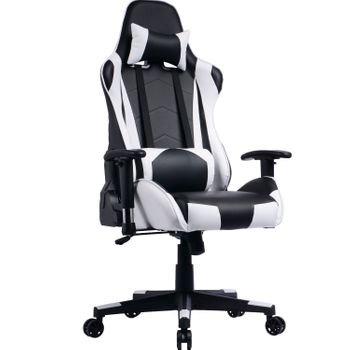 Silla De Oficina Gaming Con Alto Respaldo Reclinable Blanco Prisp