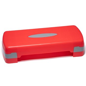 Prisp Step Para Fitness 68 Cm - Ajustable En 2 Alturas, Rojo Y Gris