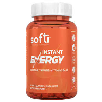 Instant Energy | Apoyo Energético | Softi Wellness Gummies | Sabor Cereza | 60 Gummies