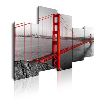 Cuadros Modernos | Lienzo Decorativo | Eeuu Golden Gate San Francisco | 5 Piezas 150x95cm - Dekoarte