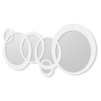 Espejos Decorativos Modernos De Pared  Circulos Blanco | 140x70cm
