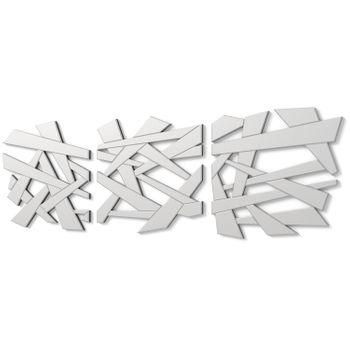 Espejos Decorativos Modernos De Pared Tríptico  Plata | 3 Piezas 60x60cm - Dekoarte