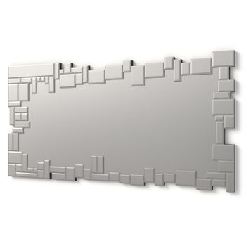 DekoArte - Espejos Decorativos Modernos De Pared, Espejos Sofisticados  Grandes Tríptico Color Plata, 3 Piezas 60x60cm