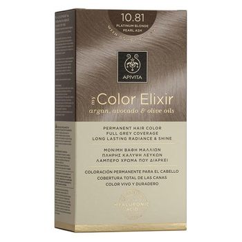 Tinte My Color Elixir N10.81 Rubio Platino Ceniza Perlado Apivita