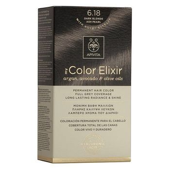 Tinte My Color Elixir N6.18 Rubio Oscuro Ceniza Perlado Apivita