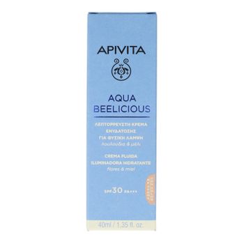 Aqua Beelicious Crema Fluida Iluminadora Hidratante Spf30 Apivita 40 Ml