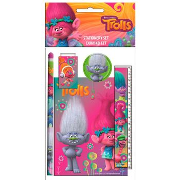 Set Papeleria 5 Piezas De Trolls