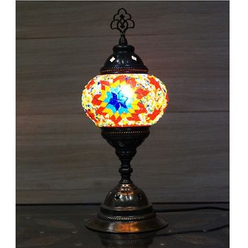 Lámpara De Sobremesa Turcas Artesanas Mosaico Teselas Colores Multicolor